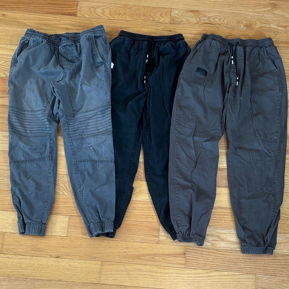 George Men's Joggers Trio - Charcoal, Black, Grey